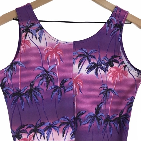 VINTAGE Waikiki Hawaii Set Top Wrap Skirt Tropical Palm Trees Beach Size Large - Picture 5 of 16